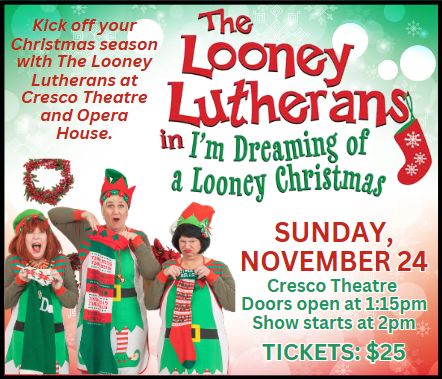 picture of The Looney Lutherans dressed as elves for their show "I'm Dreaming of a Looney Christmas"